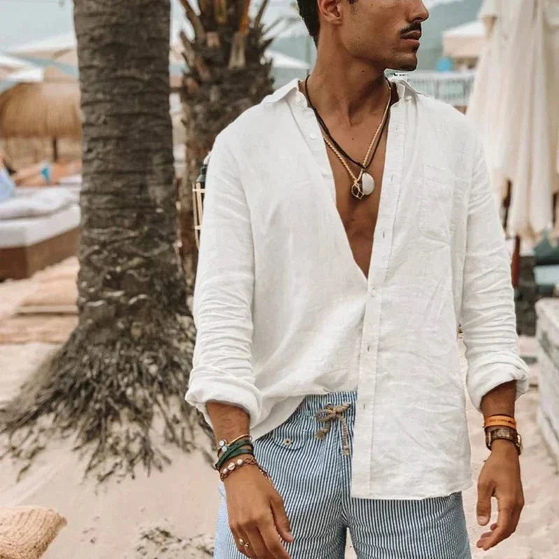 Light men's summer shirt made of linen-cotton blend – Felix