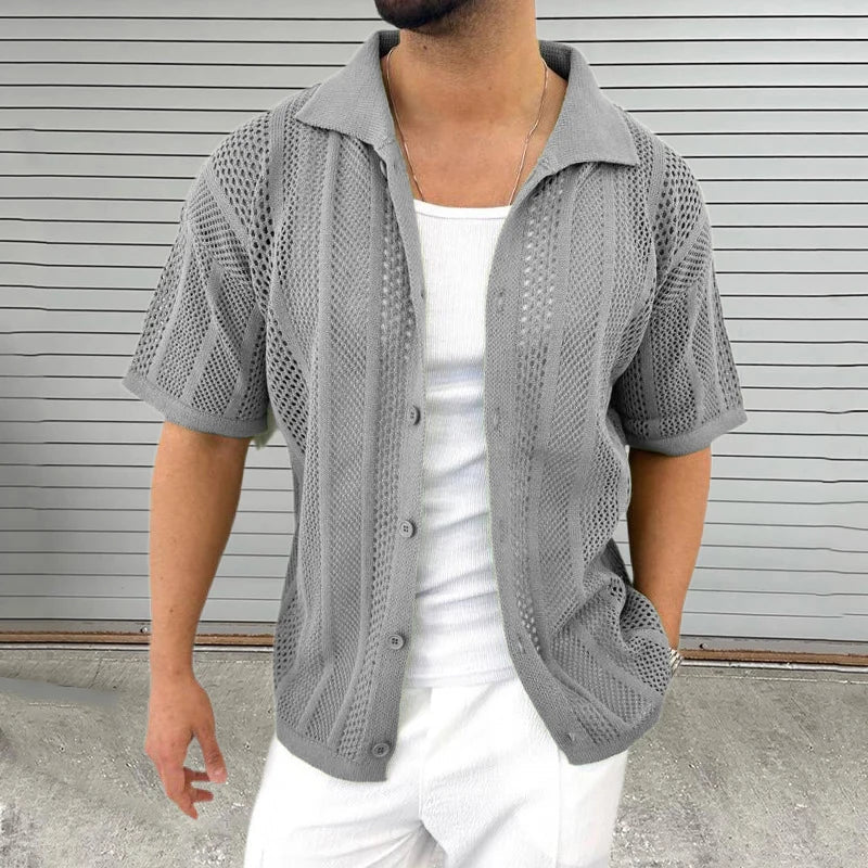 Strick shirt with classic collar – Enzo