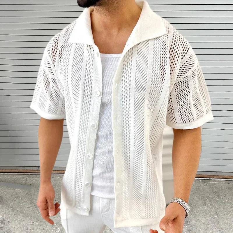Strick shirt with classic collar – Enzo