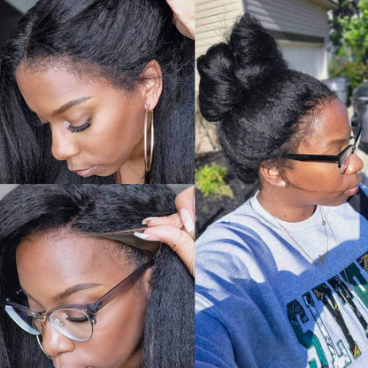 Black HD Lace Wig with Curly Edges – Imani