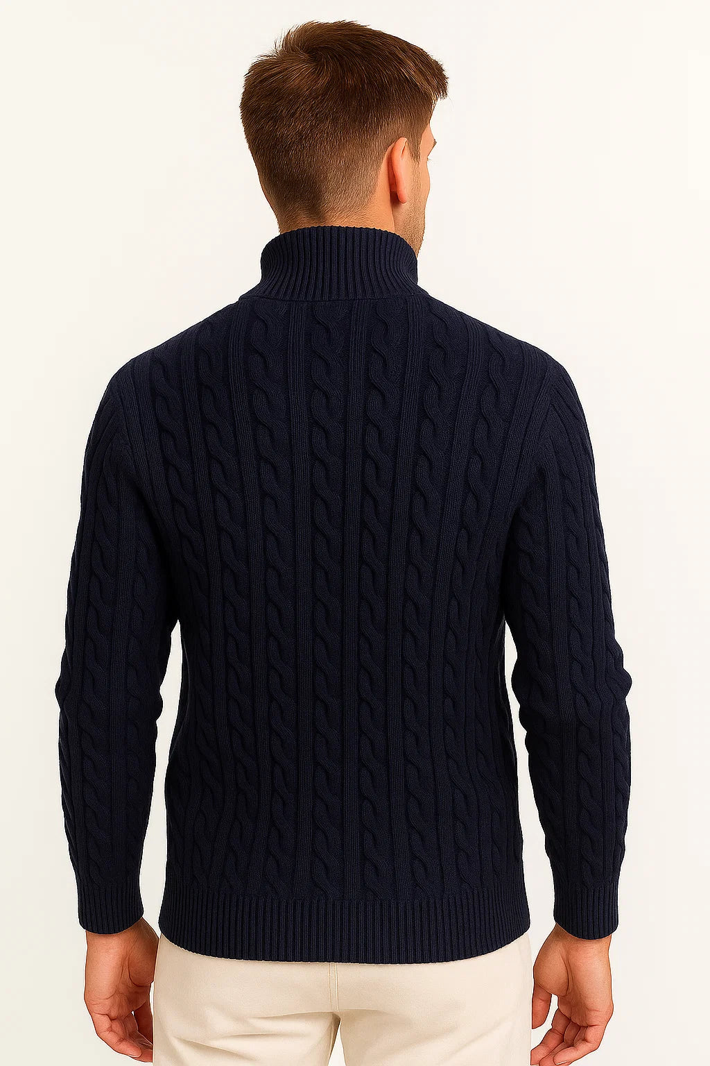 Cable-Knit Quarter-Zip Mens Jumper - Edmond