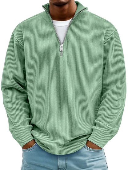 Half-Zip Sweater with Relaxed Fit and Durable Knit 8