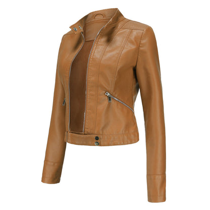 Stylish women's leather jacket in a classic design – Marlene Autumn Edition