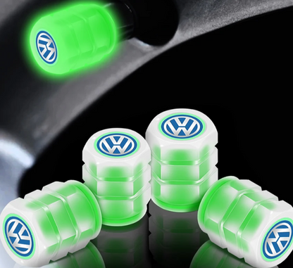Set of 4 Glow-in-the-Dark Valve Caps with Logo – LuxaGlow