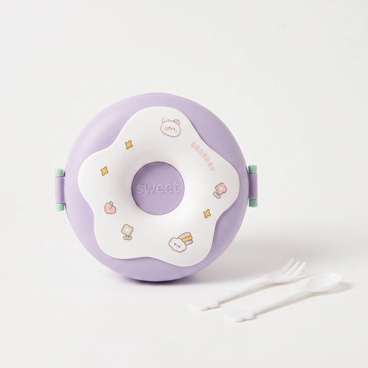 Cartoon Doughnut Shaped Compartment Lunch Box - Snacklet