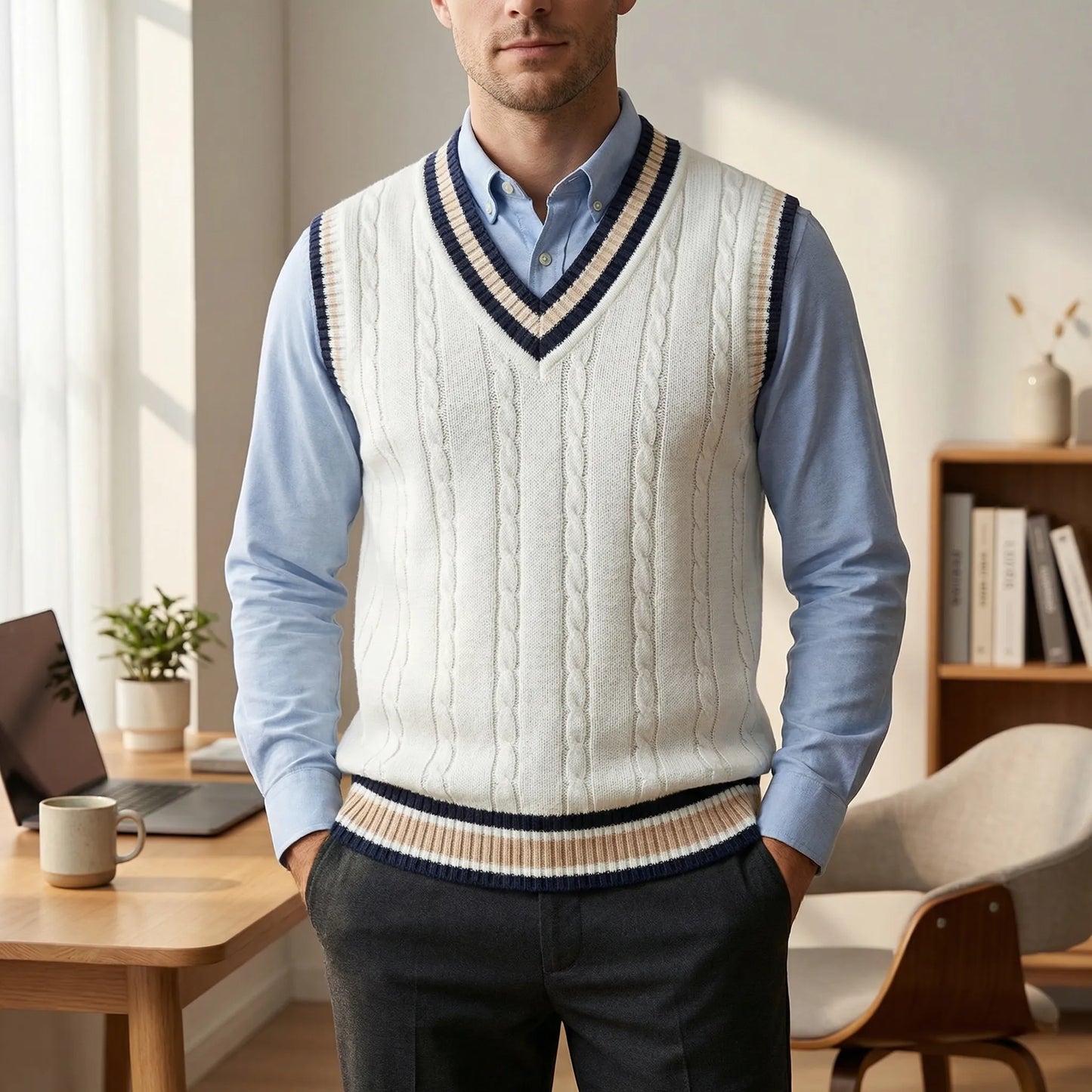 Casual Collegiate Style Vest - Sami