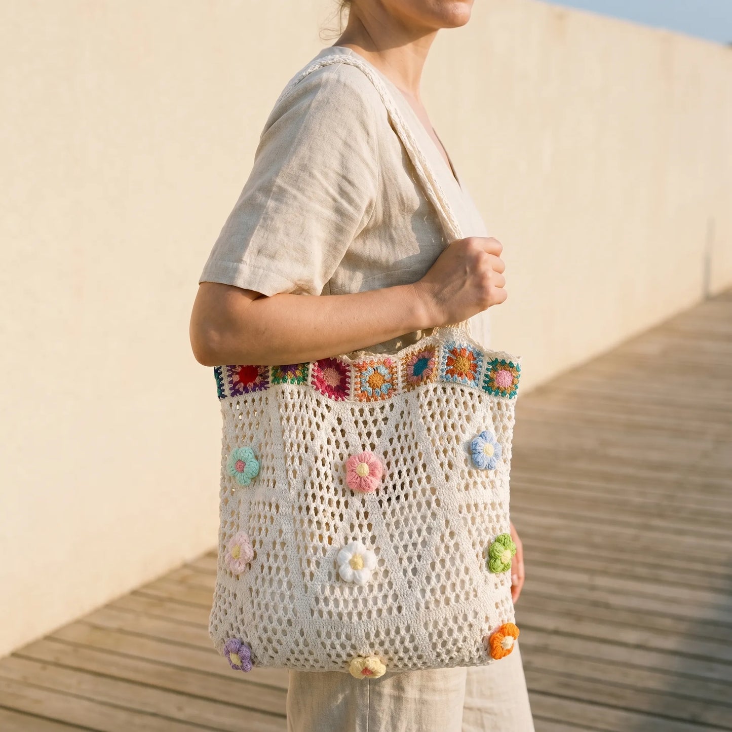 Casual Floral Tote Bag - Florinta