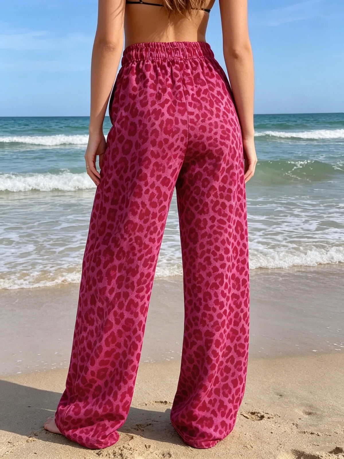 Casual Knit Leopard Print Trousers - Jenny