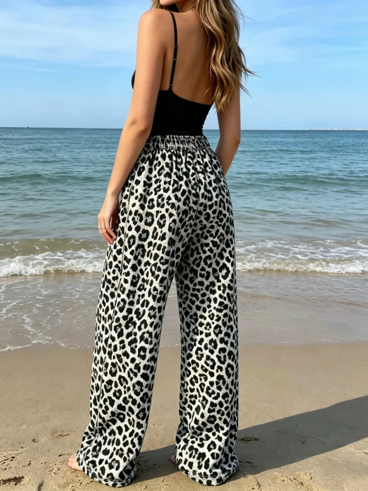 Casual Knit Leopard Print Trousers - Jenny