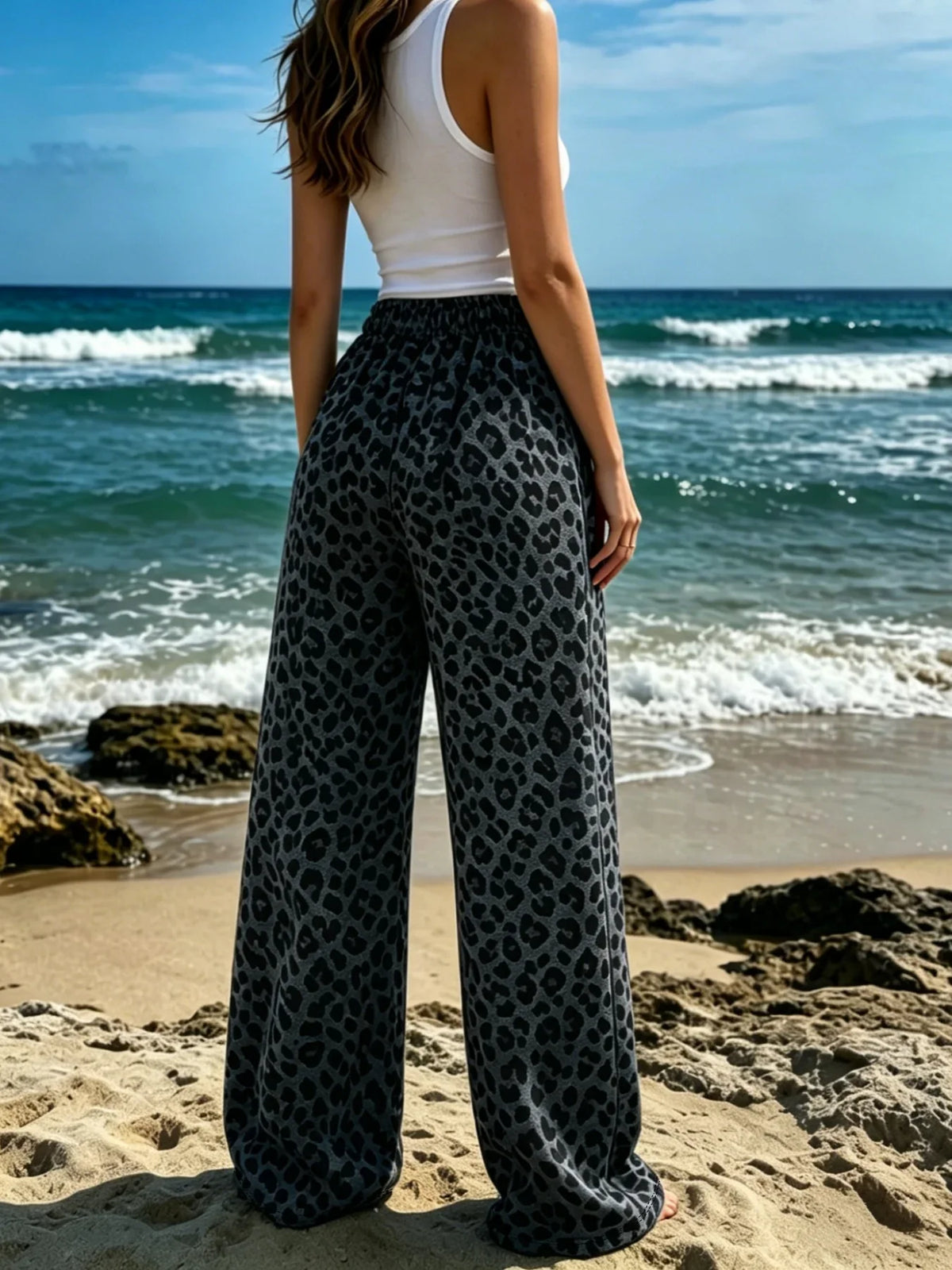 Casual Knit Leopard Print Trousers - Jenny