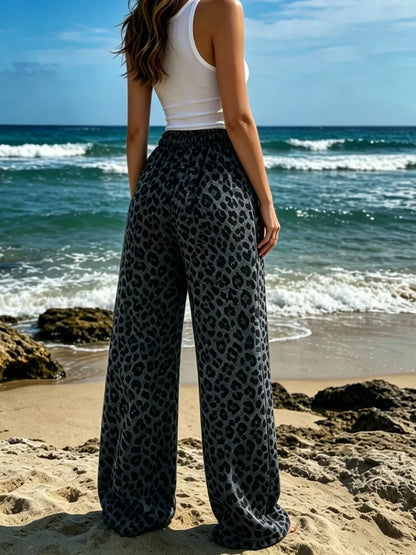 Casual Knit Leopard Print Trousers - Jenny