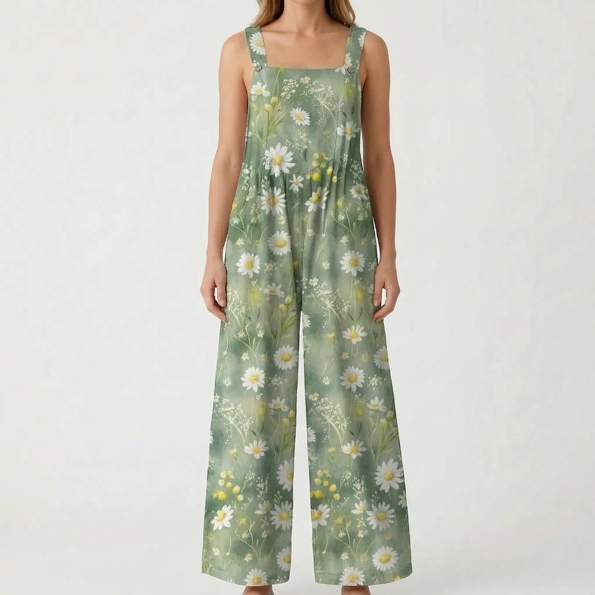 Casual Wide-Leg Floral Jumpsuit - Jessica