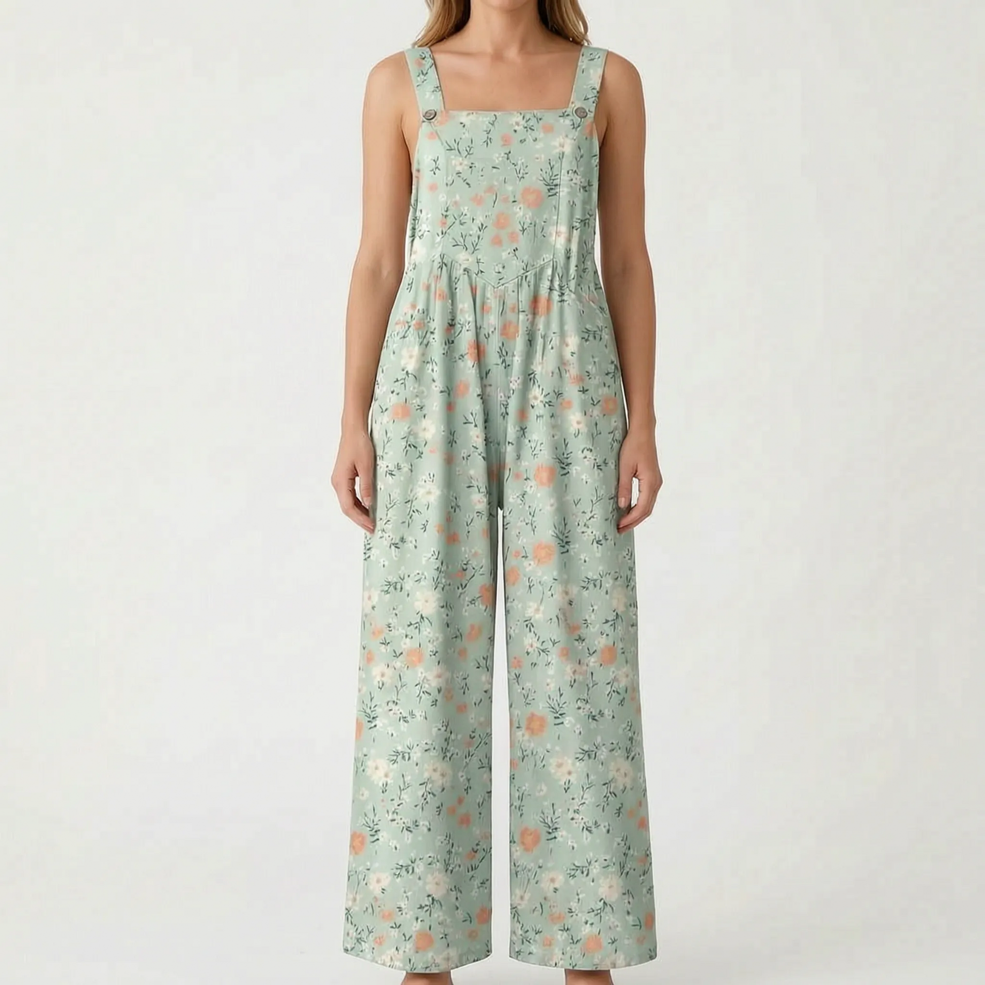Casual Wide-Leg Floral Jumpsuit - Jessica