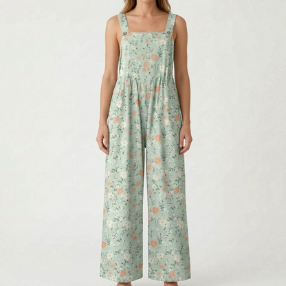 Casual Wide-Leg Floral Jumpsuit - Jessica
