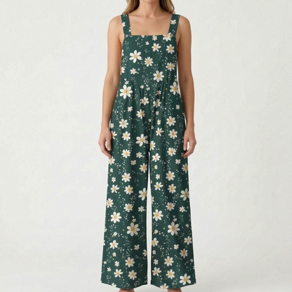 Casual Wide-Leg Floral Jumpsuit - Jessica
