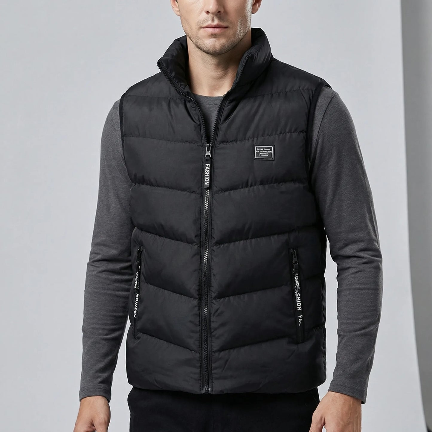 Casual Zip-Front Gilet Jacket - Leandro
