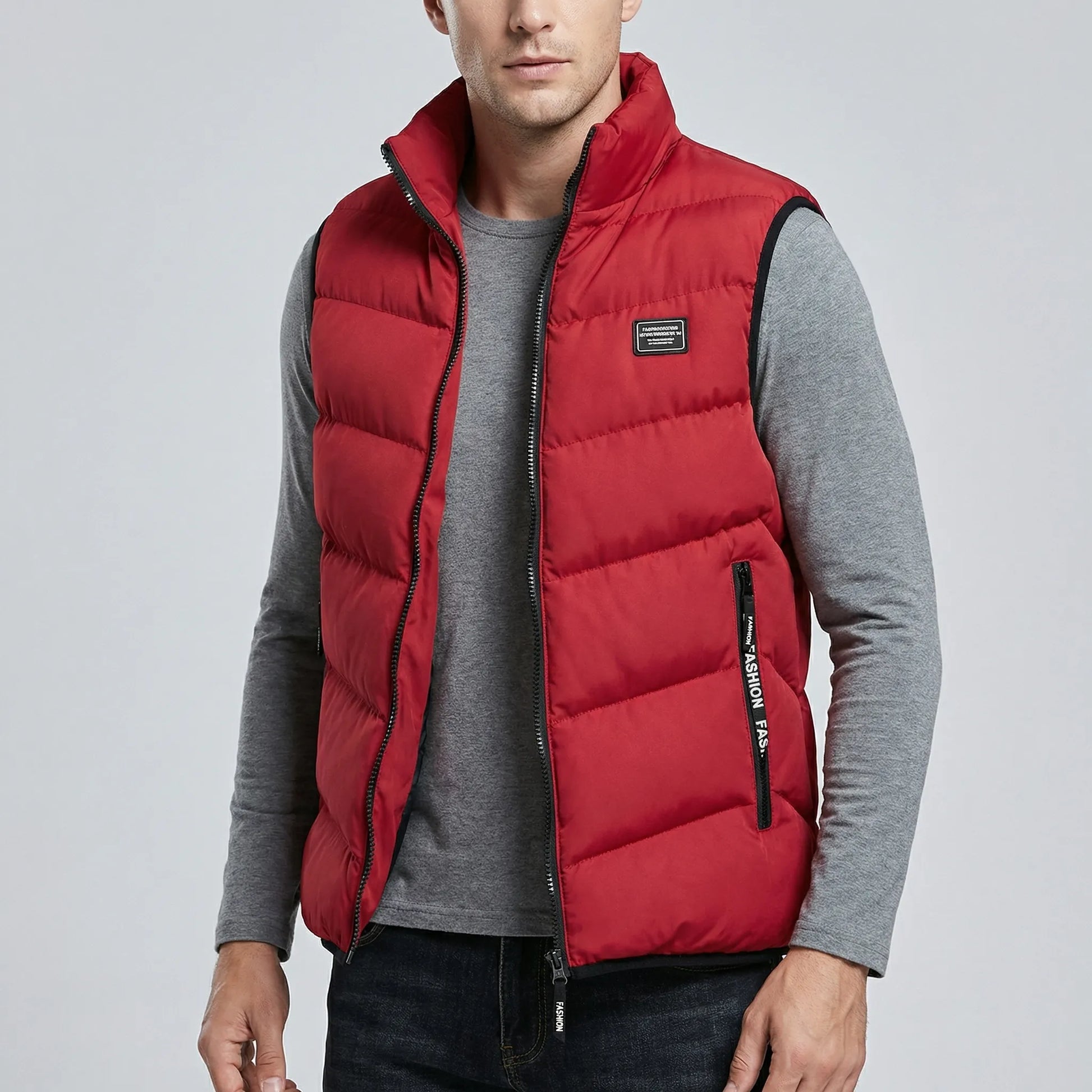 Casual Zip-Front Gilet Jacket - Leandro
