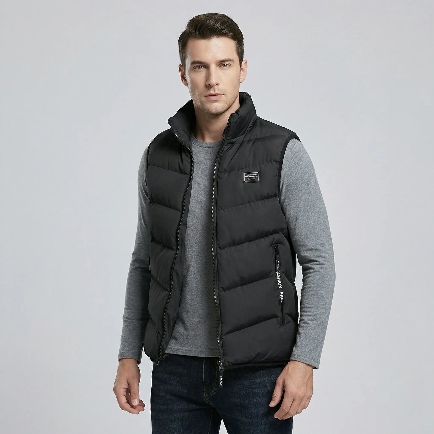Casual Zip-Front Gilet Jacket - Leandro