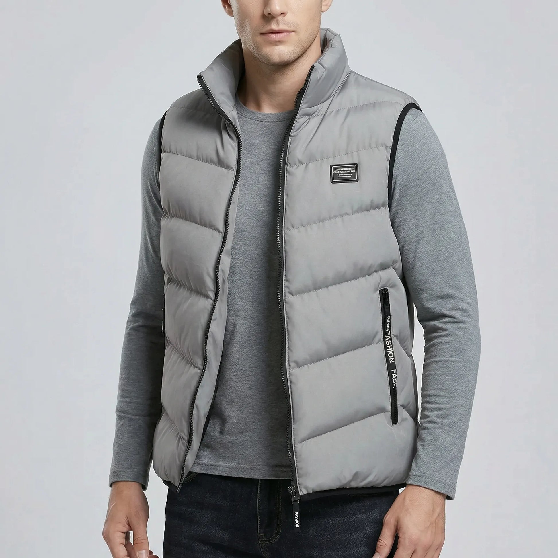 Casual Zip-Front Gilet Jacket - Leandro