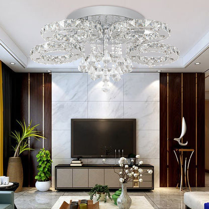 Ceiling Mounted Crystal Chandelier -  Aurellin