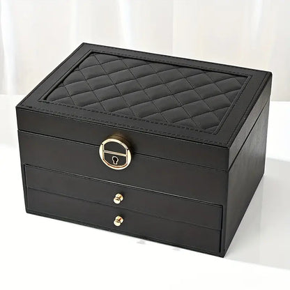 Jewellery box with multiple layers and velvet interior – Maeva