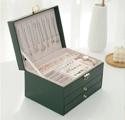 Jewellery box with multiple layers and velvet interior – Maeva