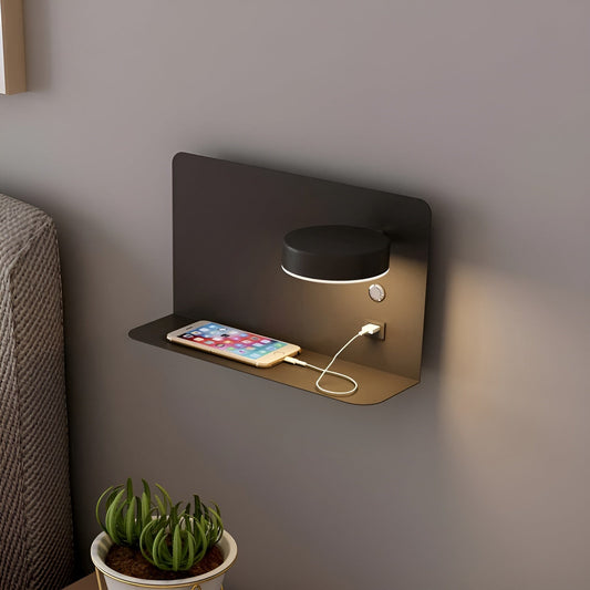 LED Wall Lamp with USB Charger and Switch - GlowPort