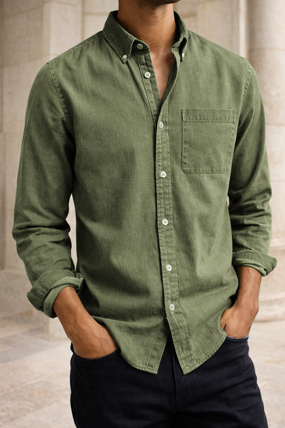 Men's Cotton Button-Down Shirt for Everyday Smart Casual Wear 4