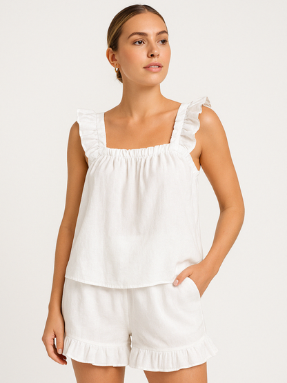 Two-piece ruffle pyjama set for summer – Nia
