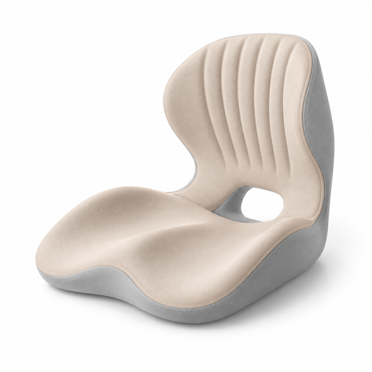 Beige version with light grey sides and ribbed backrest, shown on a white background 18