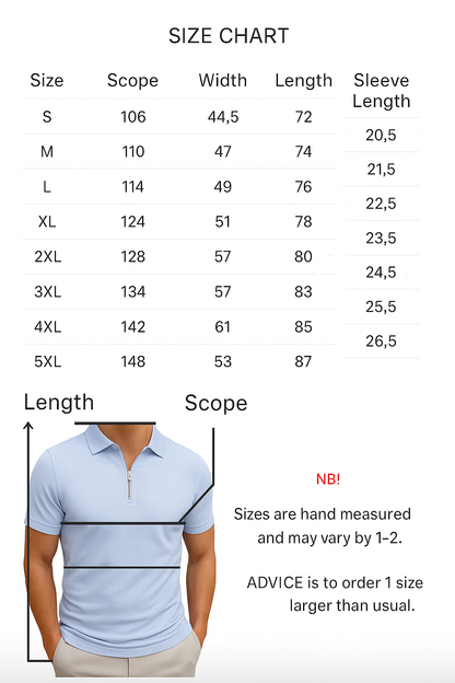 Modern slim-fit polo with zip (Buy 1, get 1 free) - VestoZip men's polo