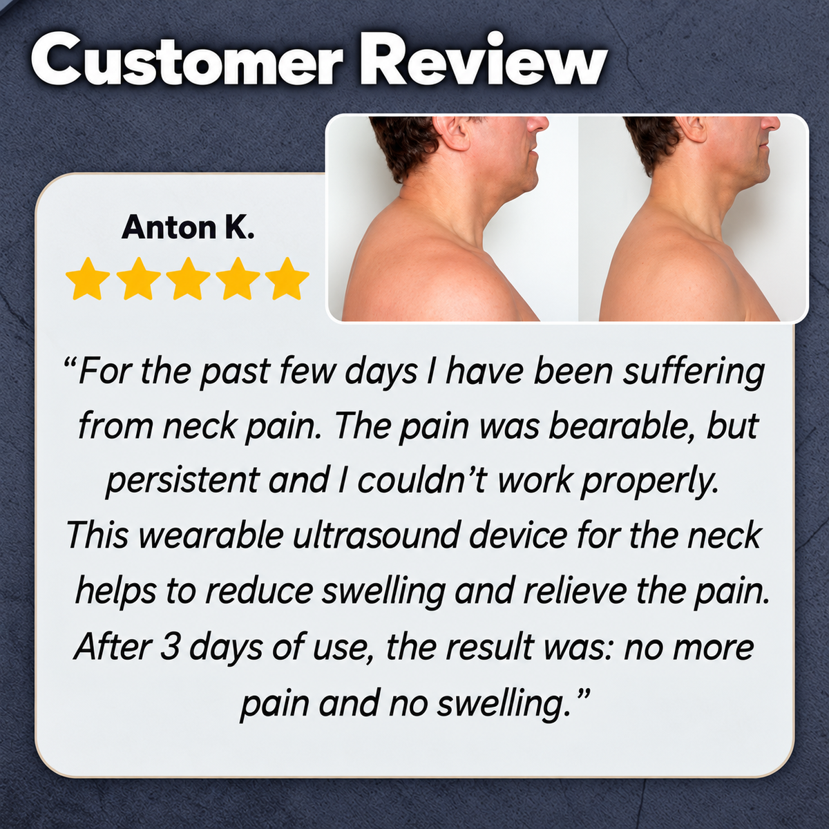 Ultrasonic lymphatic drainage massager for the neck