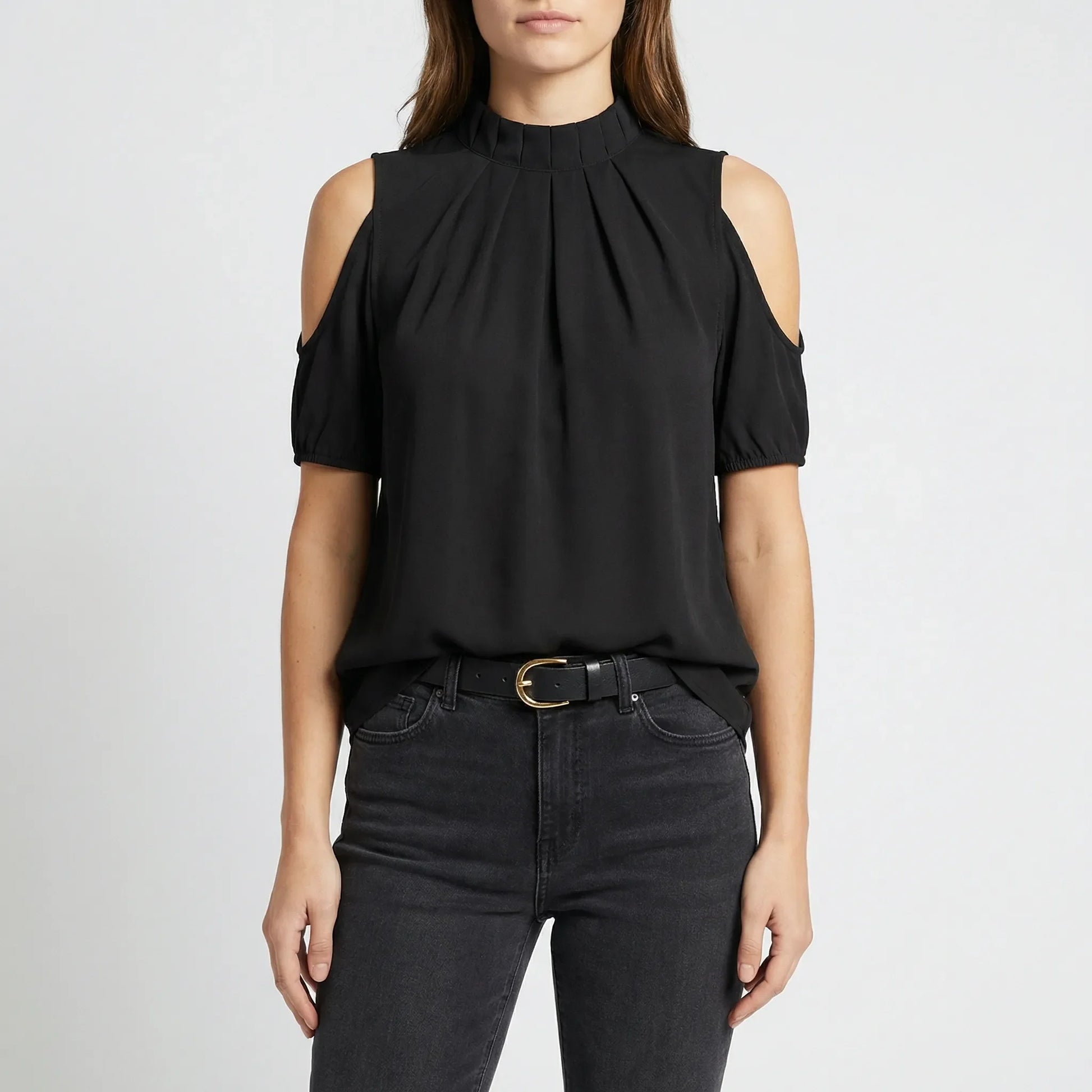Chic Black Blouse Womens - Anny