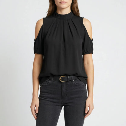Chic Black Blouse Womens - Anny
