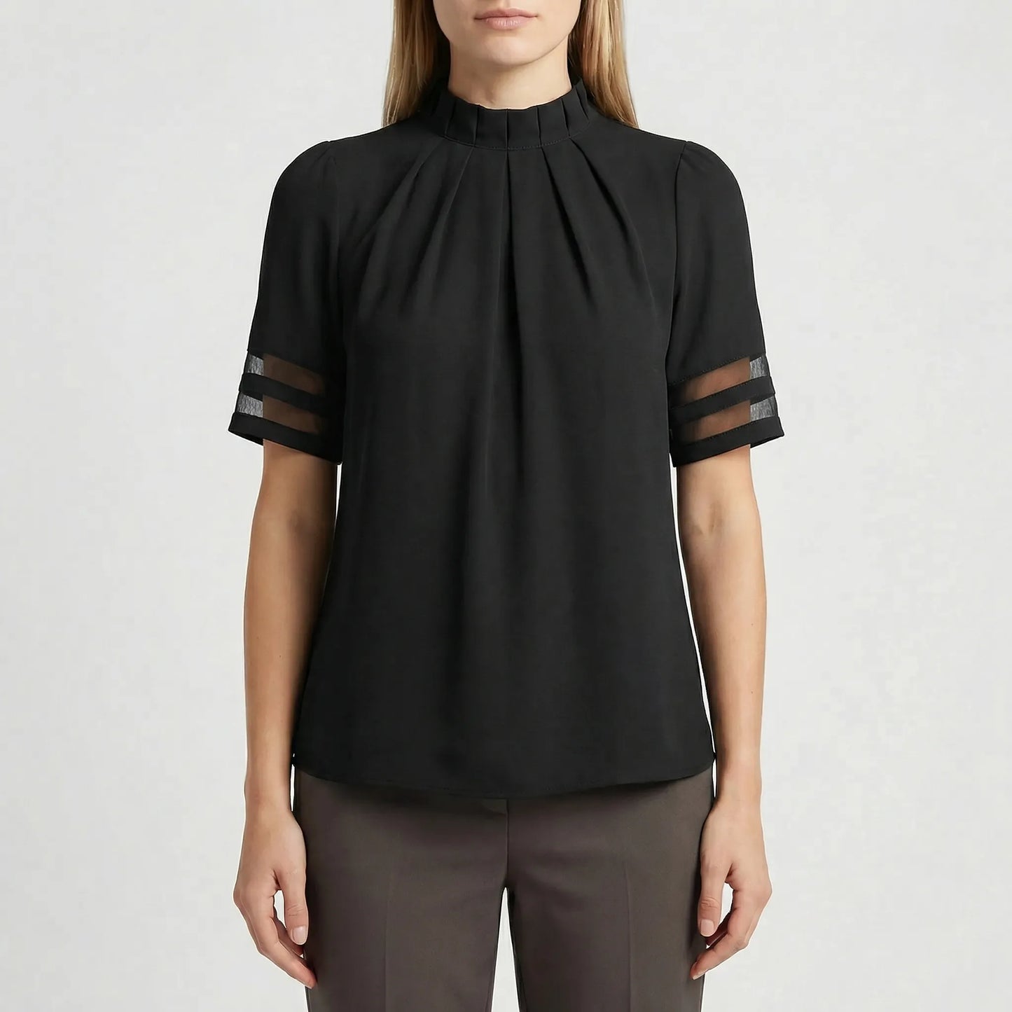 Chic Black Blouse Womens - Anny