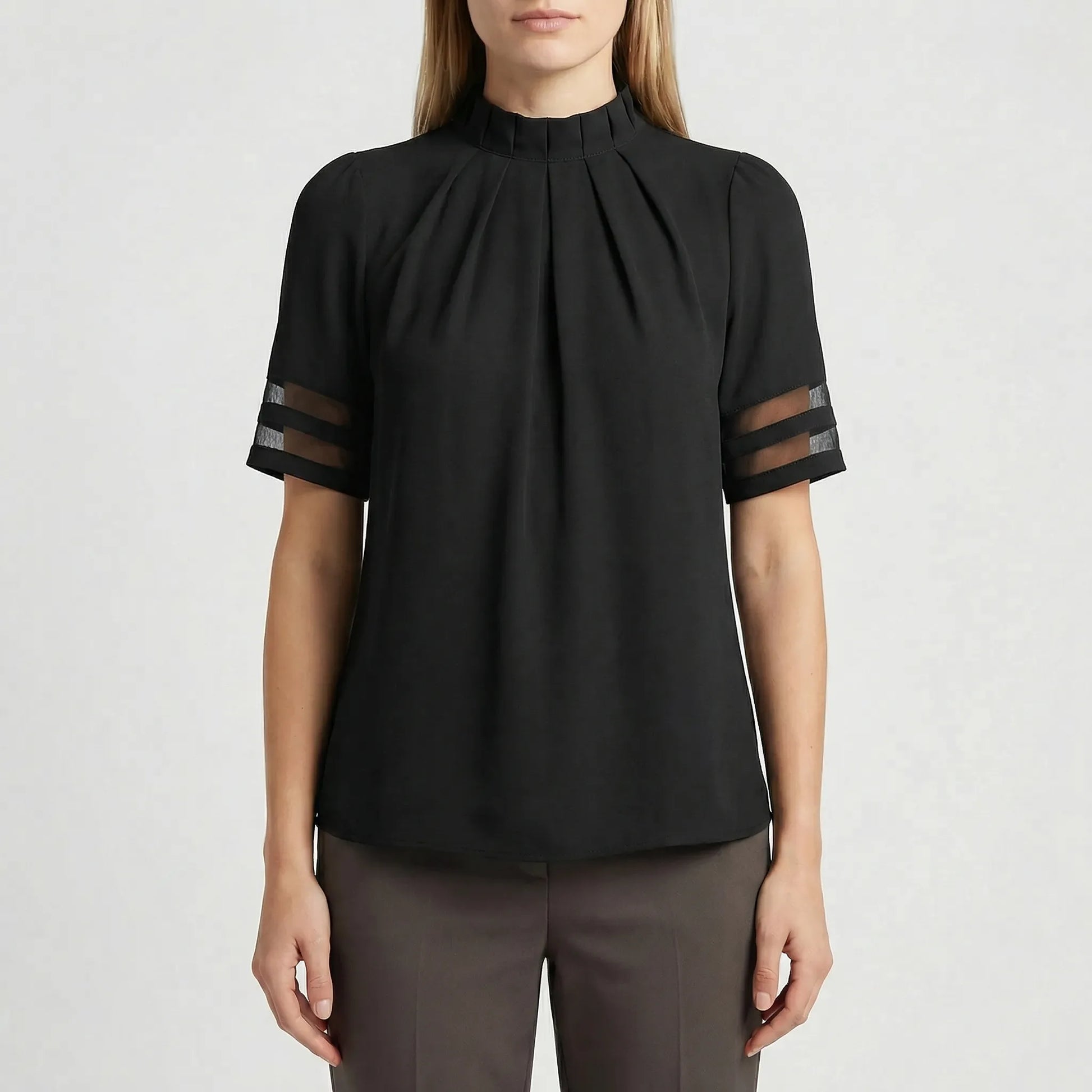Chic Black Blouse Womens - Anny