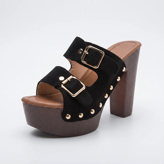 Chunky Block Heel Platform Sandals - Marion