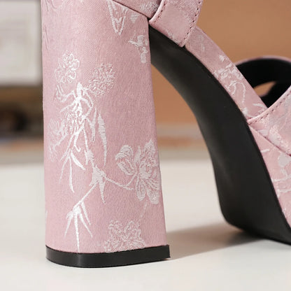 Chunky Block Heel Platform Sandals - Yvonne
