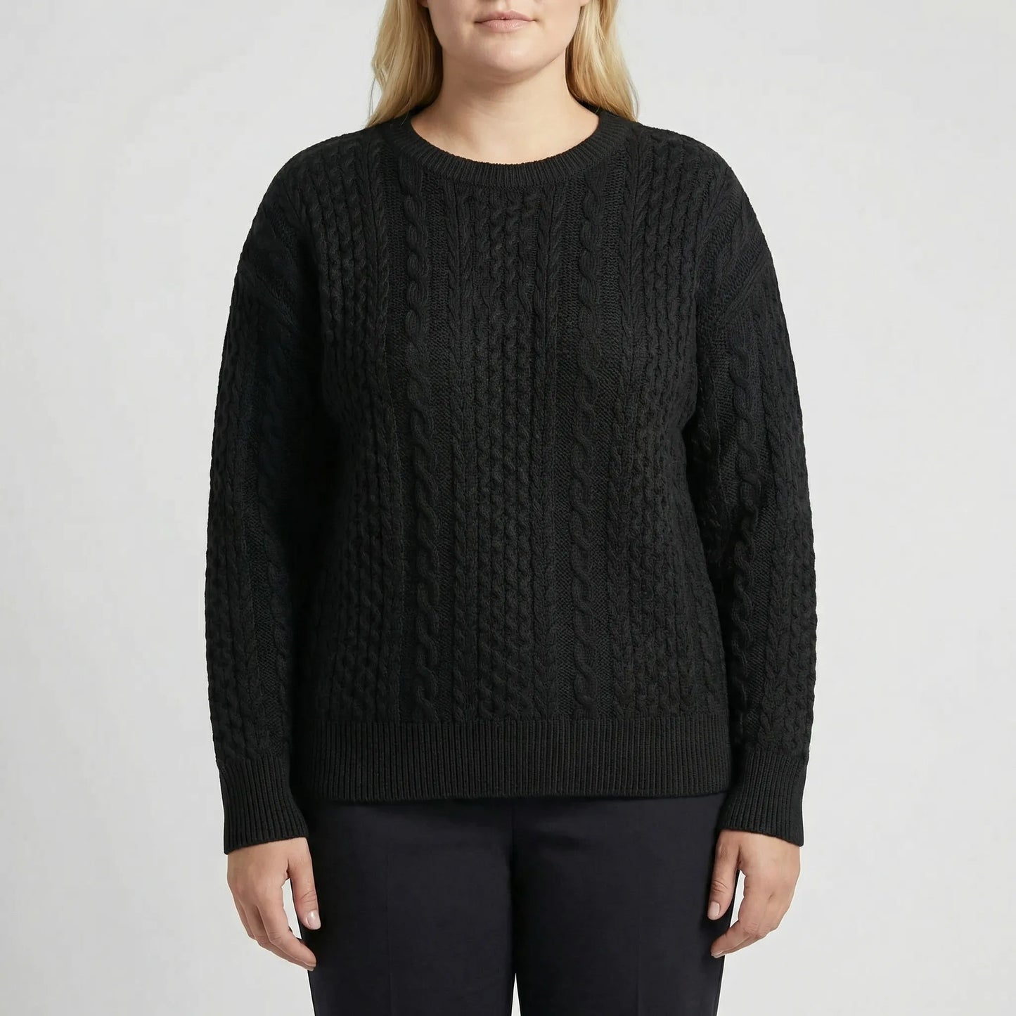Chunky Cable Knit Pullover Sweater - Allison