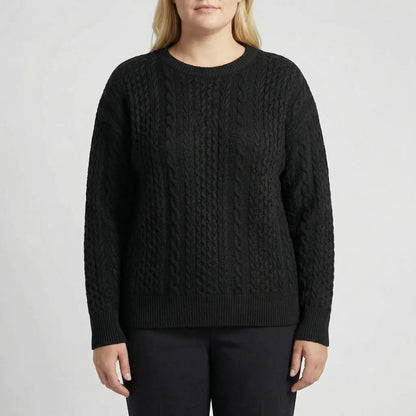 Chunky Cable Knit Pullover Sweater - Allison