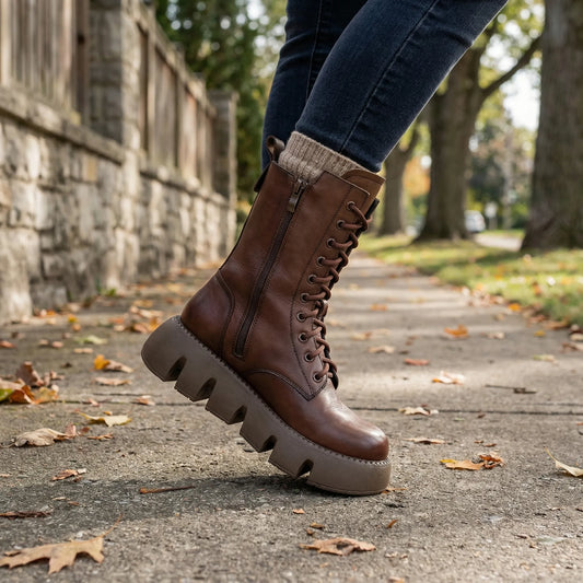 Chunky Platform Combat Boots - Marla
