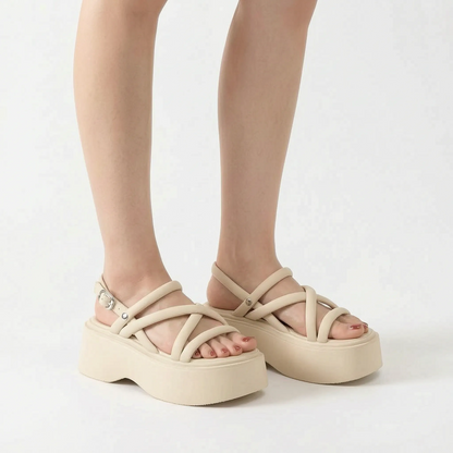 Chunky Platform Sandals With Ankle Straps - Olga