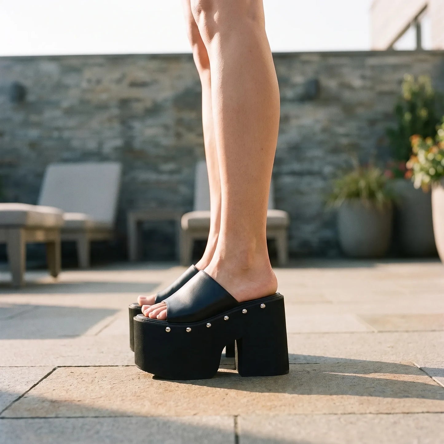 Chunky Platform Slip-On Sandals - Nicole
