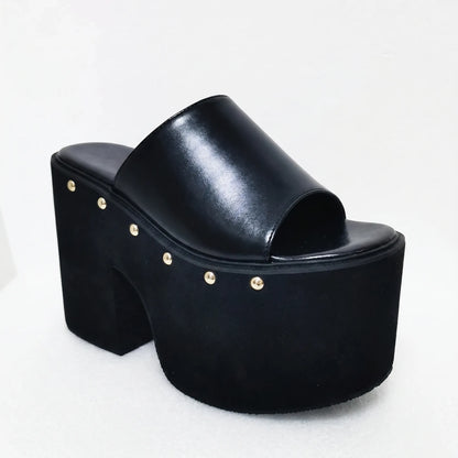 Chunky Platform Slip-On Sandals - Nicole