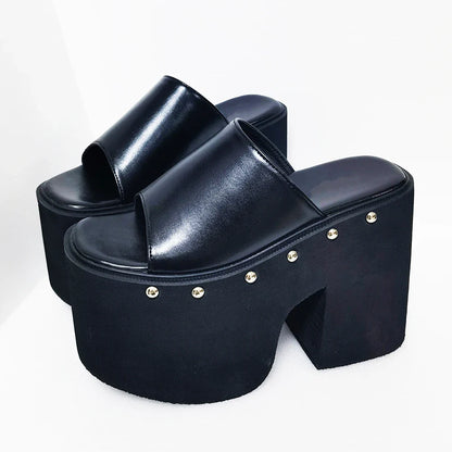 Chunky Platform Slip-On Sandals - Nicole