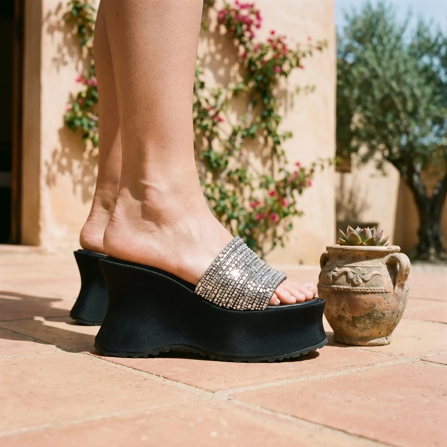 Chunky Platform Wedge Sandals - Dianna
