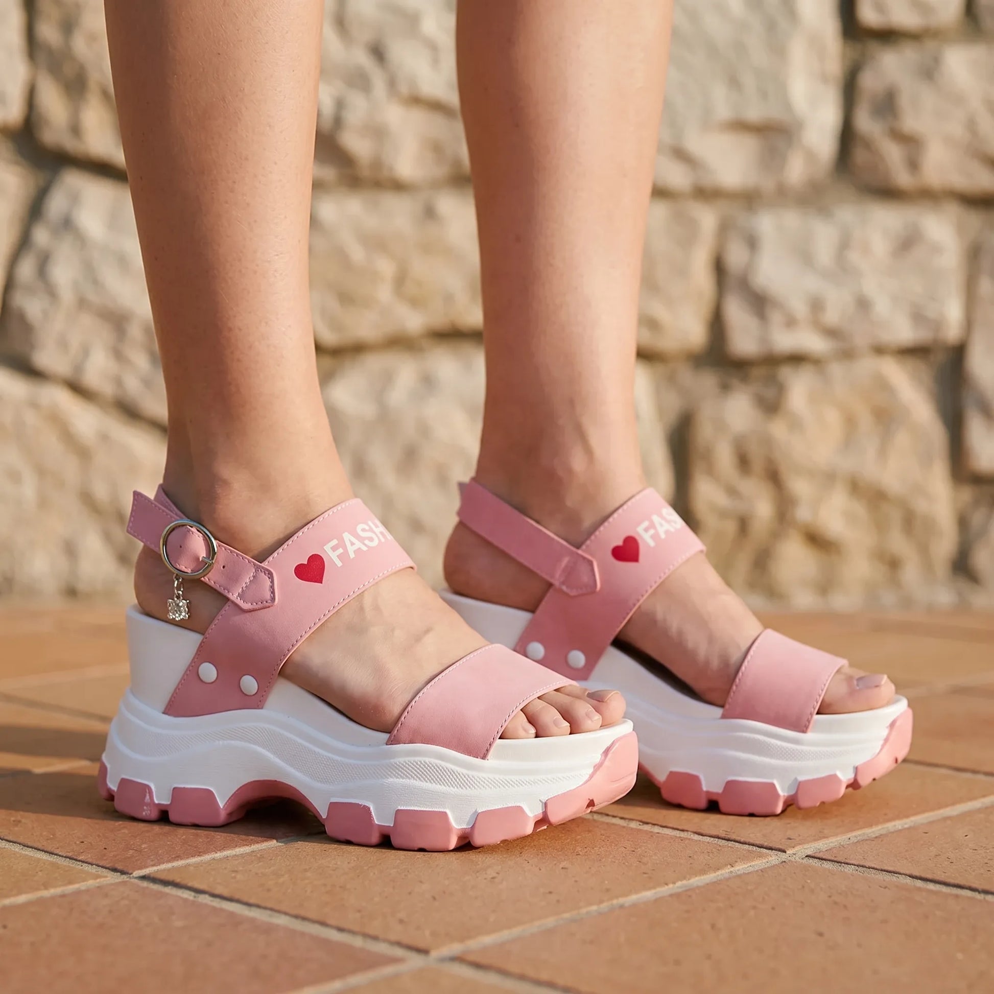 Chunky Platform Wedge Sandals - Wendy