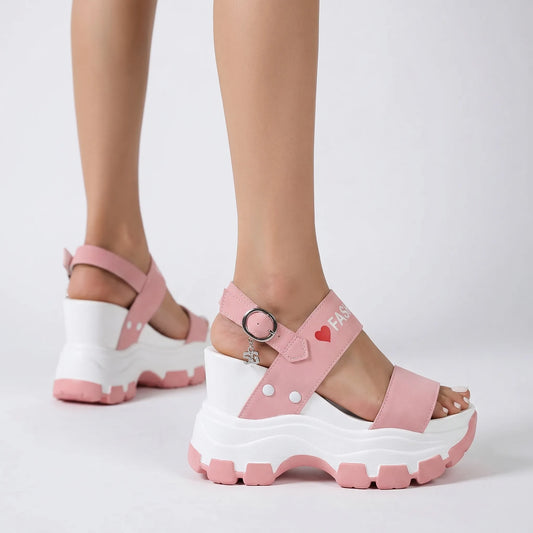 Chunky Platform Wedge Sandals - Wendy
