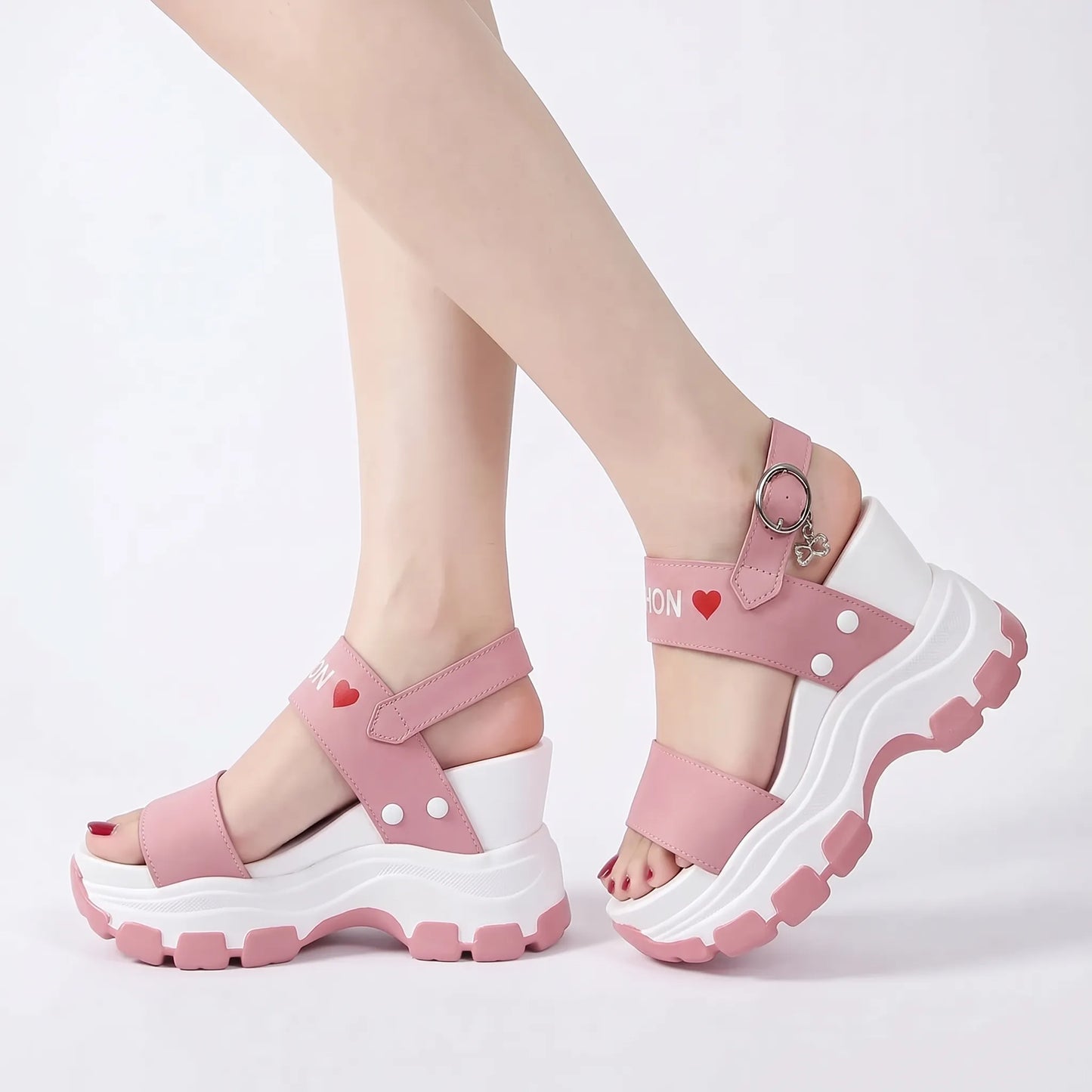 Chunky Platform Wedge Sandals - Wendy