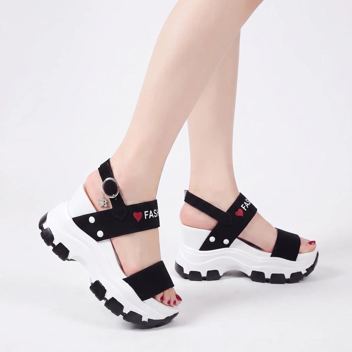 Chunky Platform Wedge Sandals - Wendy